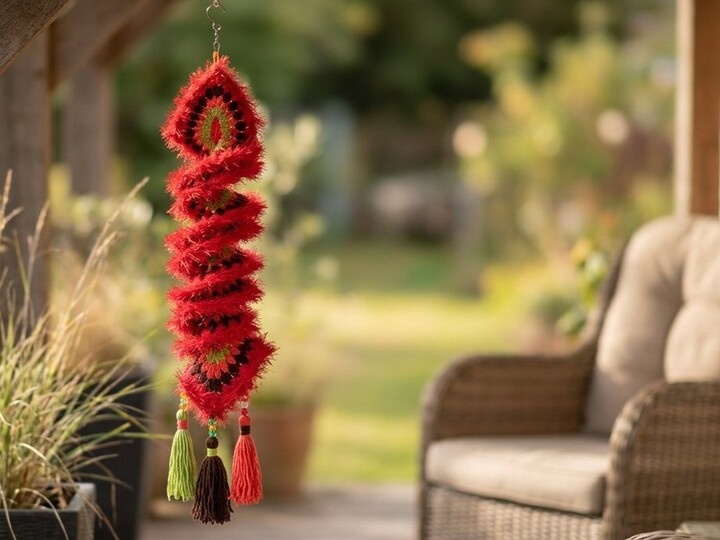 Häkelanleitung Herbstlicher Windspinner - mit Fransengarn