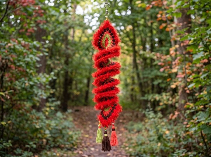Häkelanleitung Herbstlicher Windspinner - mit Fransengarn