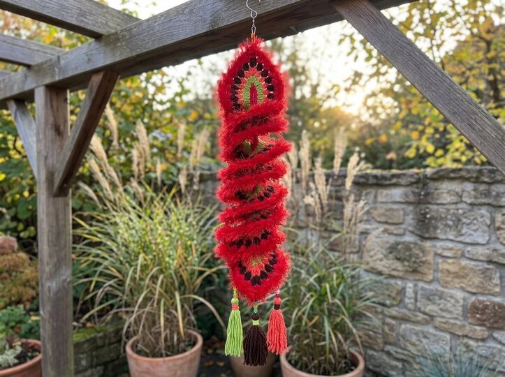 Häkelanleitung Herbstlicher Windspinner - mit Fransengarn