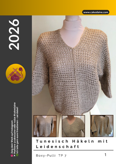 Pulli  "Boxy"- Tunesisch gehäkelt – Erfahrene Anfänger & Fortgeschrittene