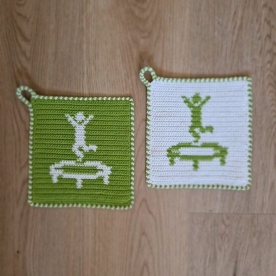 Häkelanleitung Topflappen "Trampolin"