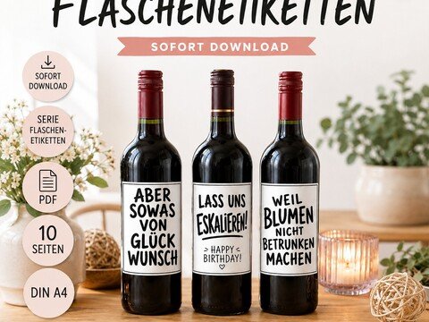 10 Flaschenetiketten Geburtstag PDF