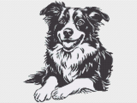 Kreuzstichvorlage Australian Shepherd Ayla als PDF und PNG Download