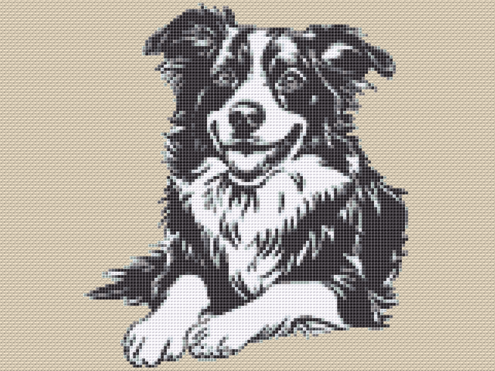 Kreuzstichvorlage Australian Shepherd Ayla als PDF und PNG Download