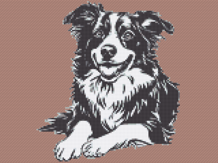Kreuzstichvorlage Australian Shepherd Ayla als PDF und PNG Download