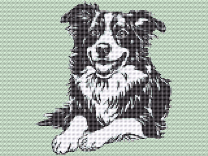 Kreuzstichvorlage Australian Shepherd Ayla als PDF und PNG Download