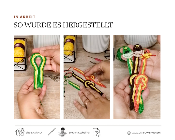 014DE Häkelanleitung Schlange Lesezeichen - Geschenkidee PDF Zabelina CP