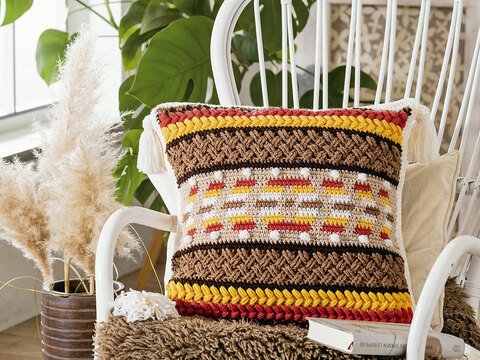 Musterkissen usterkissen im Boho-Style im Boho-Style, gehäkelt