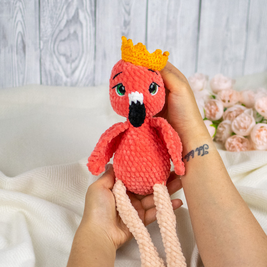 Crochet Pattern: Flora the Flamingo with Crown – PDF File for a Plush Toy