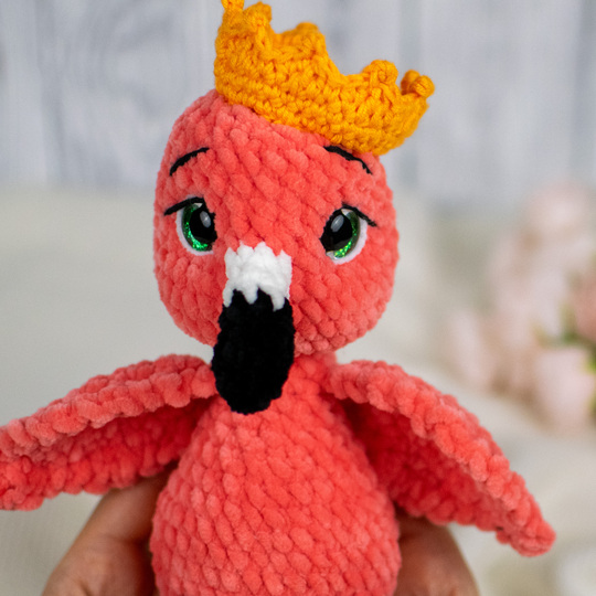 Crochet Pattern: Flora the Flamingo with Crown – PDF File for a Plush Toy
