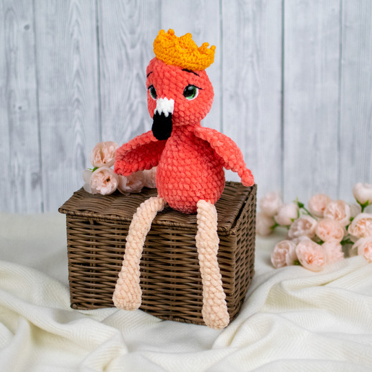 Häkelanleitung Flamingo Flora mit Krone – PDF-Datei für ein Plüschtier