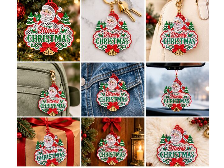 Merry Christmas Embroidery Design – Santa Machine Embroidery File
