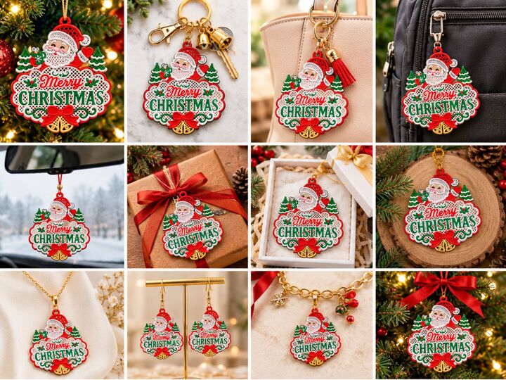 Merry Christmas Embroidery Design – Santa Machine Embroidery File