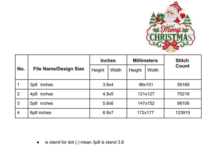 Merry Christmas Embroidery Design – Santa Machine Embroidery File