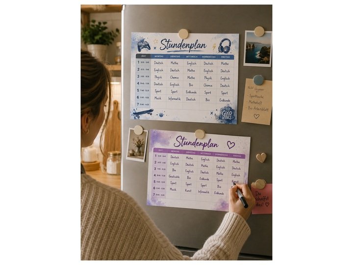 Kostenlose Stundenpläne zum Ausdrucken – 2 Designs