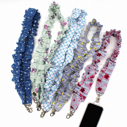 Nähanleitung Handyband Schlüsselband im Scrunchie-Style
