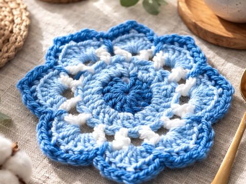 Crochet Coaster Pattern PDF and Video Tutorial, US Terminology