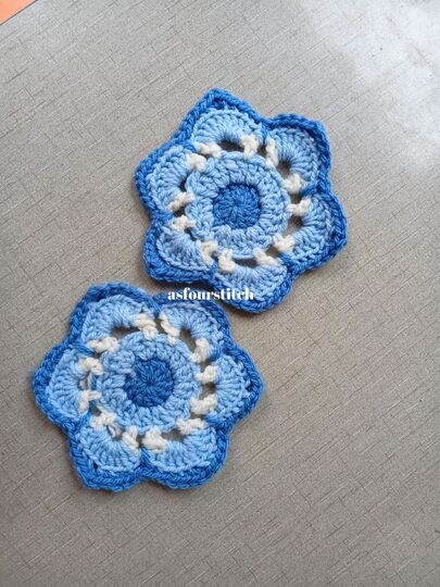Crochet Coaster Pattern PDF and Video Tutorial, US Terminology