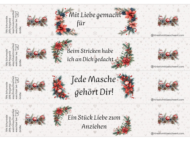 Sockenbanderolen "Weihnachten" – 8 festliche Vorlagen direkt zum Ausdrucken