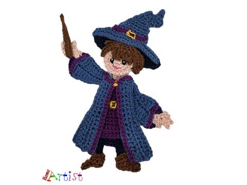 Wizard crochet applique
