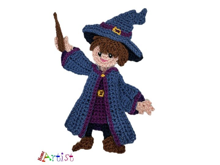 Wizard crochet applique