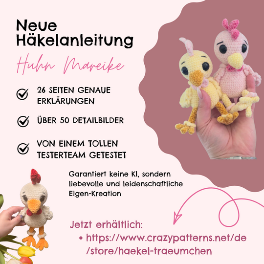 Häkelanleitung Huhn Mareike