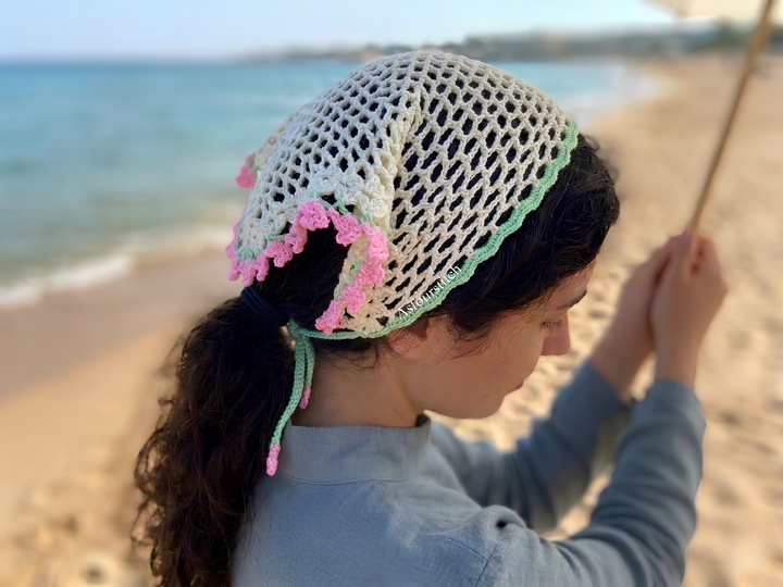 Crochet Bandana Pattern, PDF Pattern and Video, US & UK Terms