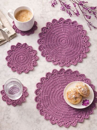 Crochet Placemats PDF Pattern and Video Tutorial, US Terms
