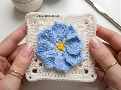 Floral Granny Square Crochet Pattern, Beginner PDF (Video Tutorial Included