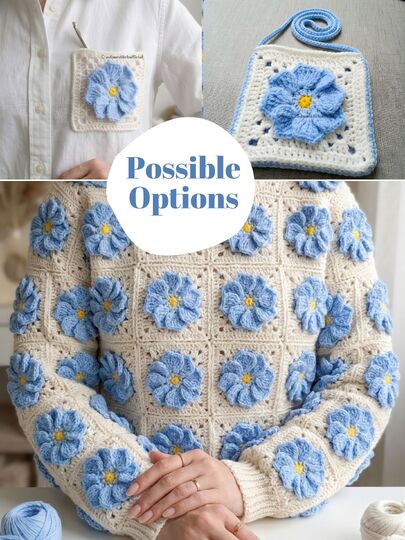 Floral Granny Square Crochet Pattern, Beginner PDF (Video Tutorial Included
