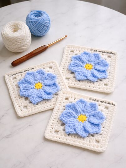 Floral Granny Square Crochet Pattern, Beginner PDF (Video Tutorial Included