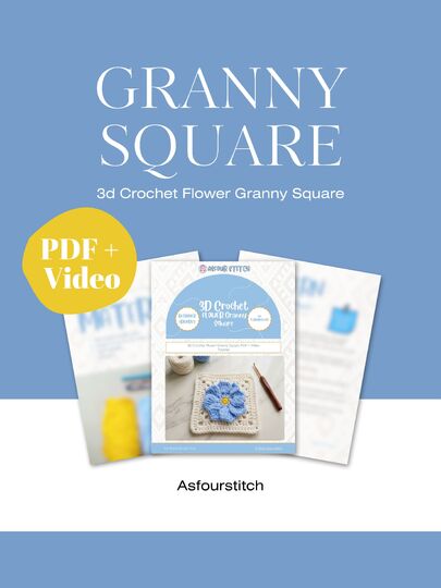 Floral Granny Square Crochet Pattern, Beginner PDF (Video Tutorial Included