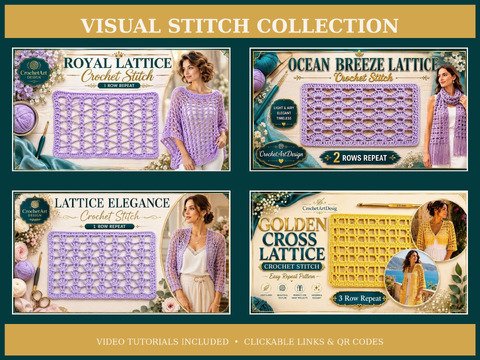 20 Crochet Stitch Patterns with Video Tutorials – PDF Volume 1