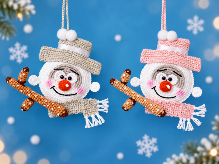 Crochet Pattern Snowman Ornament