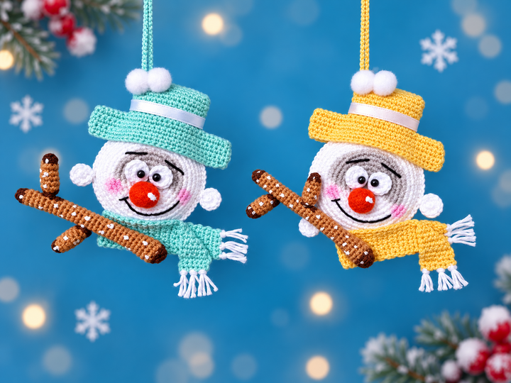 Crochet Pattern Snowman Ornament