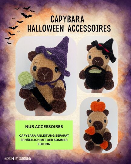 Capybara Halloween Accessoires PDF Deutsch und Englisch
