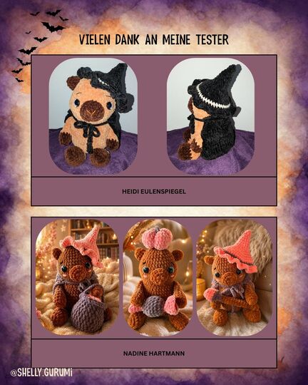 Capybara Halloween Accessoires PDF Deutsch und Englisch