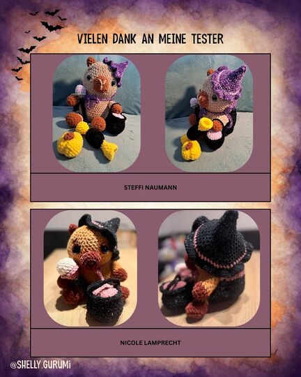 Capybara Halloween Accessoires PDF Deutsch und Englisch