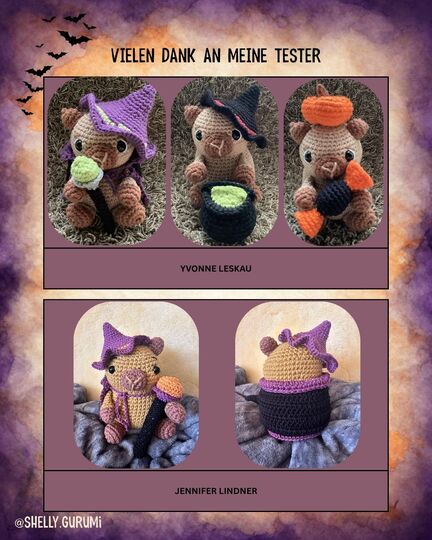 Capybara Halloween Accessoires PDF Deutsch und Englisch
