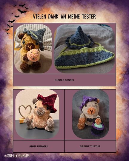 Capybara Halloween Accessoires PDF Deutsch und Englisch