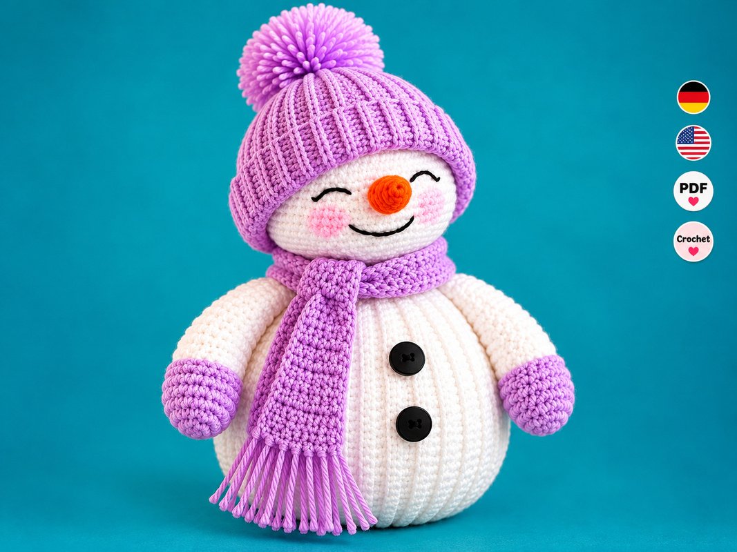 Crochet Pattern Chubby Snowman