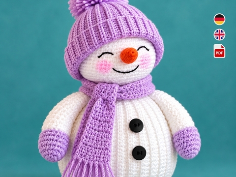 Crochet Pattern Chubby Snowman
