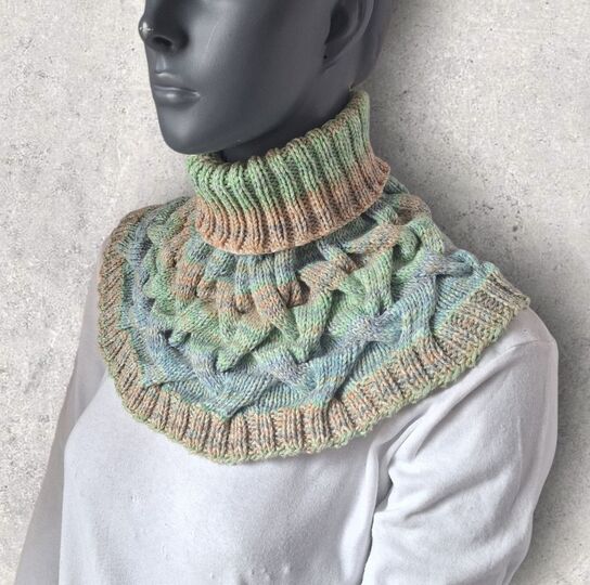 Strickanleitung Schalkragen, Kragenschal, verzopft  #388