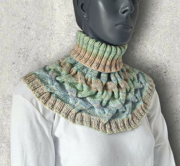 Strickanleitung Schalkragen, Kragenschal, verzopft  #388