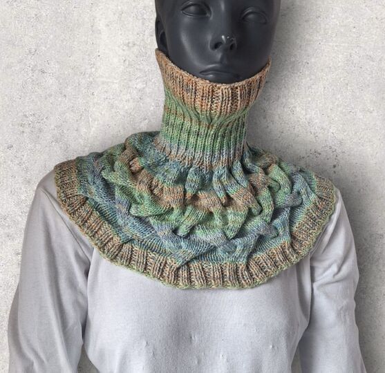 Strickanleitung Schalkragen, Kragenschal, verzopft  #388