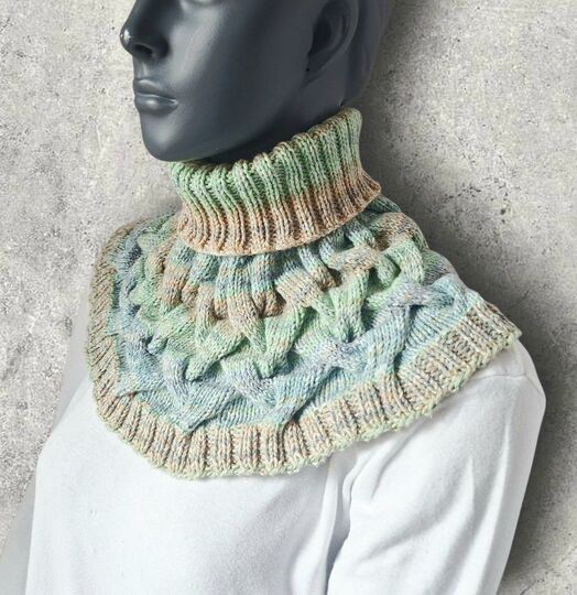 Strickanleitung Schalkragen, Kragenschal, verzopft  #388