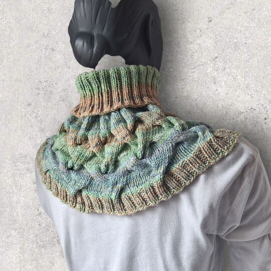 Strickanleitung Schalkragen, Kragenschal, verzopft  #388