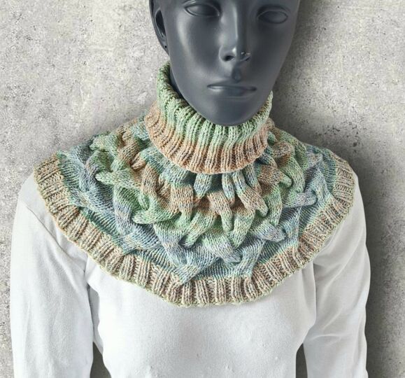 Strickanleitung Schalkragen, Kragenschal, verzopft  #388