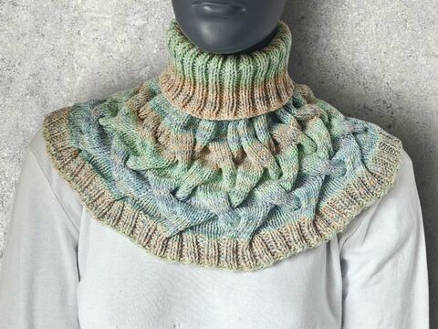 Strickanleitung Schalkragen, Kragenschal, verzopft  #388