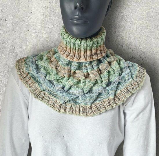 Strickanleitung Schalkragen, Kragenschal, verzopft  #388